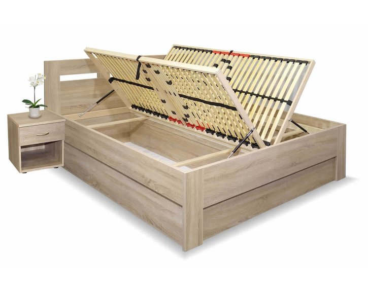 Manželská postel s úložným prostorem, boční výklop Pegas 160x200, 180x200 Manželská postel s úložným prostorem, boční výklop Pegas 160x200, 180x200