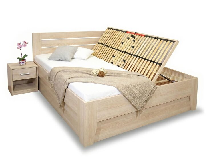 Rozšířená postel dvoulužko s úložným prostorem CANARIA 200x200