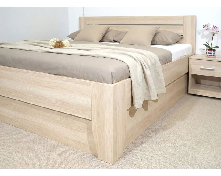 Rozšířená postel dvoulužko s úložným prostorem CANARIA 200x200