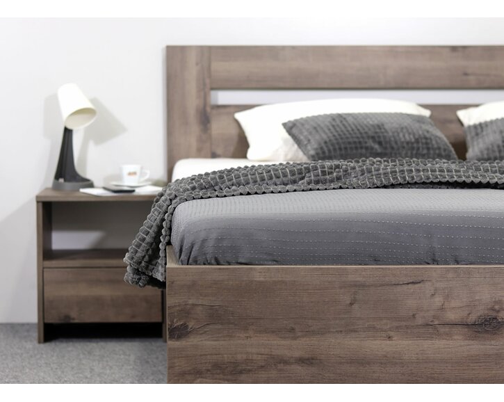 Detail čela - úložná postel Elevia