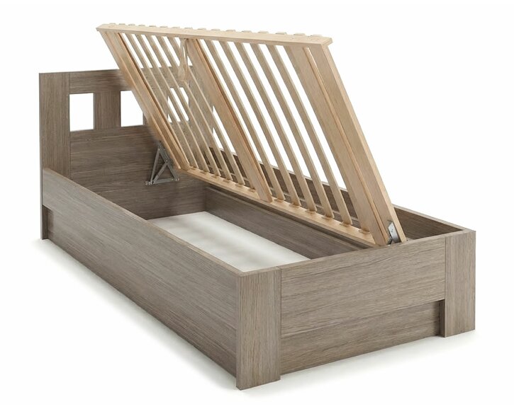 Postel jednolůžko s úložným prostorem MALAGA, boční výklop Postel jednolůžko s úložným prostorem MALAGA, boční výklop