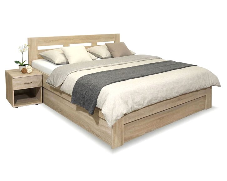 Manželská postel s úložným prostorem, boční výklop Pegas 160x220