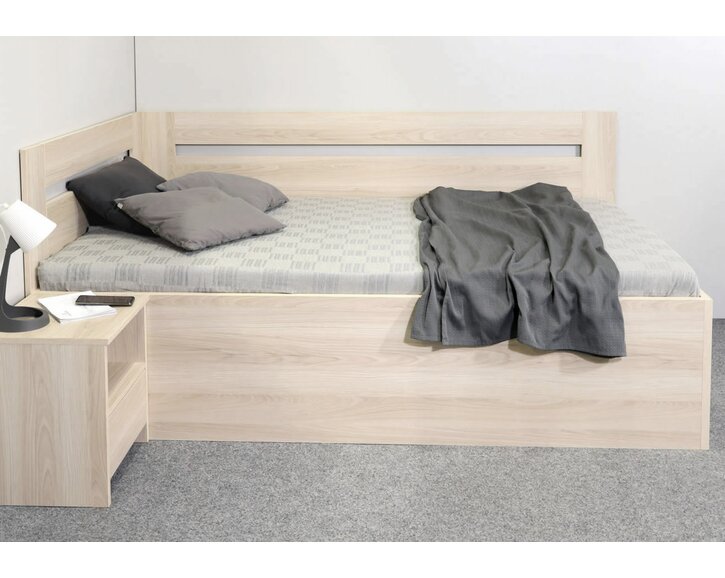 Boční pohled - Rohová úložná postel Richardo