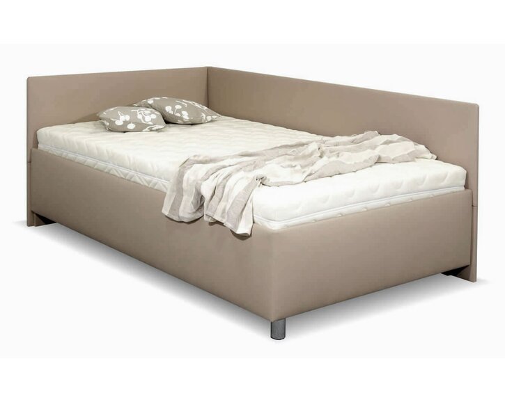 Zvýšená čalouněná postel s úložným prostorem Ryana, 90x200