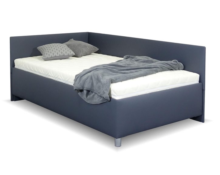 Zvýšená čalouněná postel s úložným prostorem Ryana, 120x200