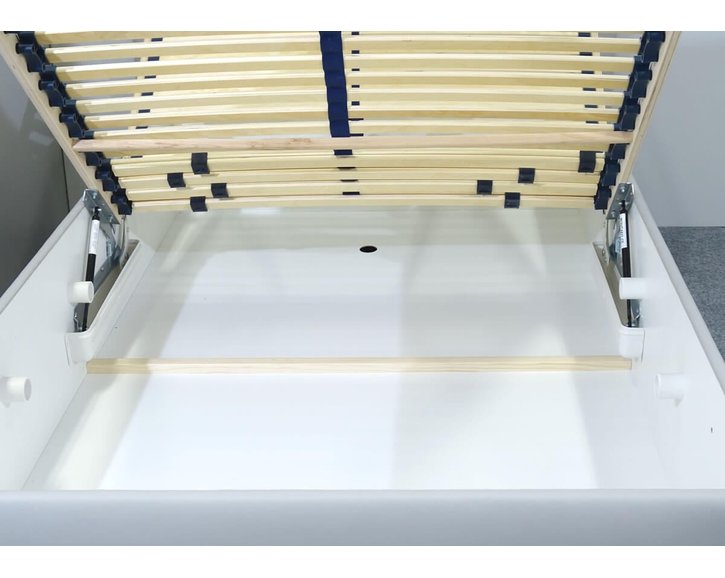 Čalouněná postel s úložným prostorem Crissy, 90x200, světle šedá