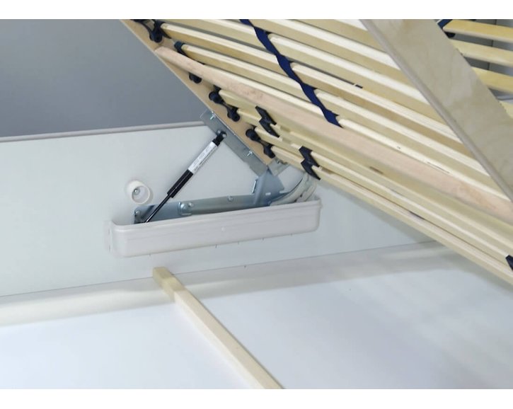 Čalouněná postel s úložným prostorem Crissy, 90x200, světle šedá