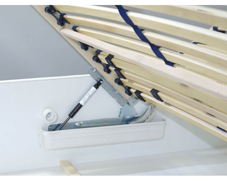 Čalouněná postel s úložným prostorem Crissy, 90x200, bílá