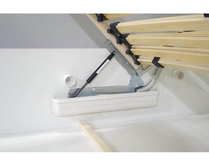 Zvýšená čalouněná postel s úložným prostorem Ryana, 120x200, tmavě šedá