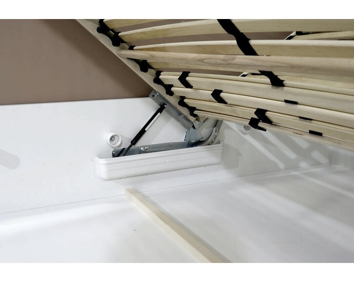 Zvýšená čalouněná postel s úložným prostorem Ryana, 90x200, světle hnědá