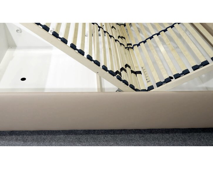 Zvýšená čalouněná postel s úložným prostorem Lyoneta, 140x200, světle hnědá Zvýšená čalouněná postel s úložným prostorem Lyoneta, 140x200, světle hnědá
