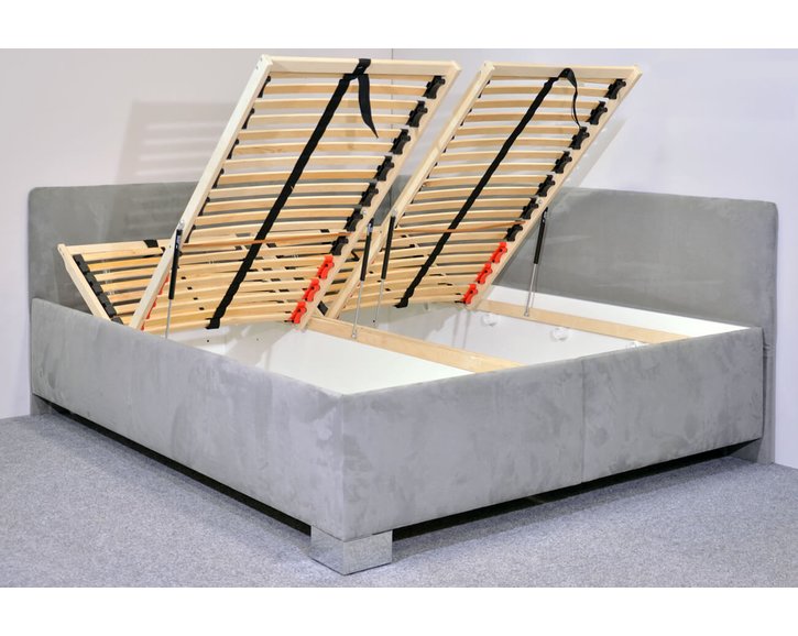 Čalouněná postel dvoulůžko s úložným prostorem Ryana