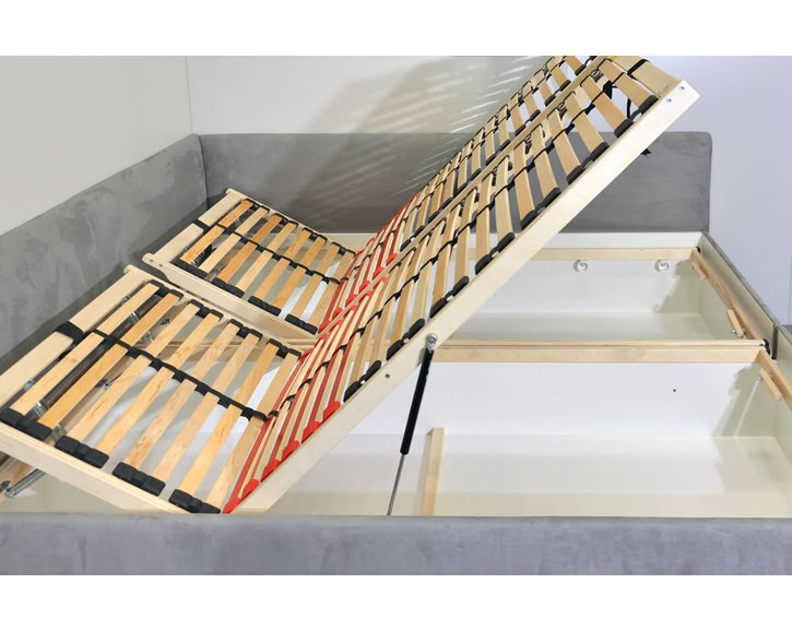 Čalouněná postel dvoulůžko s úložným prostorem Ryana