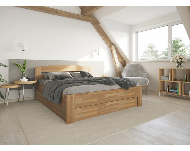 Interiér - postel s úložným prostorem ANTONIO, masiv buk