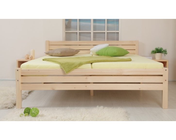 Zvýšené dvoulůžko KARLA senior 180x200cm, masiv smrk Zvýšené dvoulůžko KARLA senior 180x200cm, masiv smrk