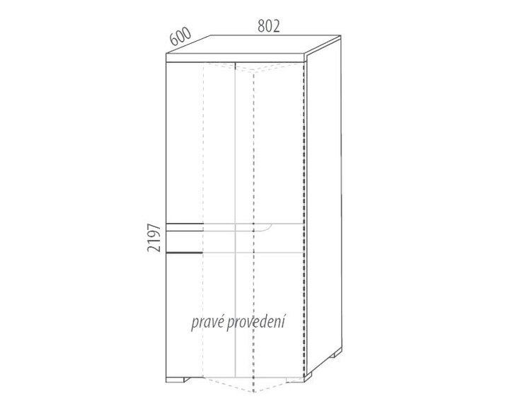 Šatní skříň - pološatní F154, masiv buk