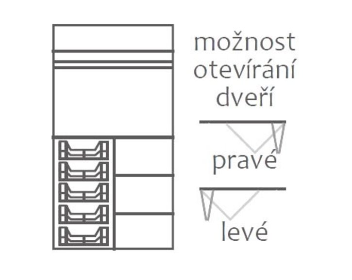 Šatní skříň - pološatní F154, masiv buk