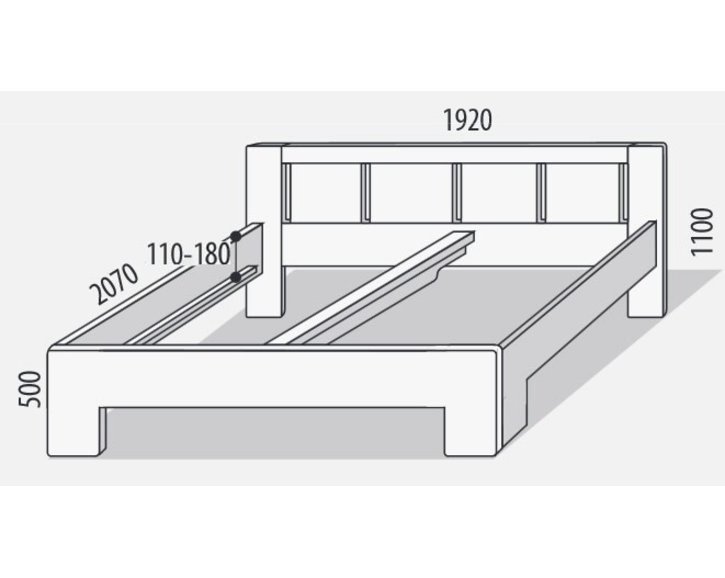 Manželská postel s úložným prostorem z masivu SOFIA F111/F139 Manželská postel s úložným prostorem z masivu SOFIA F111/F139