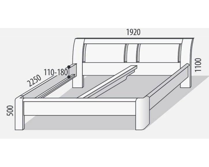 Manželská postel z masivu FLORENCIA F121