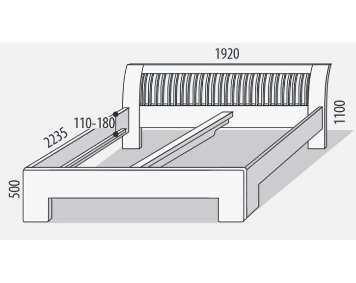 Manželská postel z masivu SOFIA F114