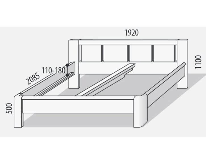 Manželská postel z masivu FLORENCIA F119 Manželská postel z masivu FLORENCIA F119