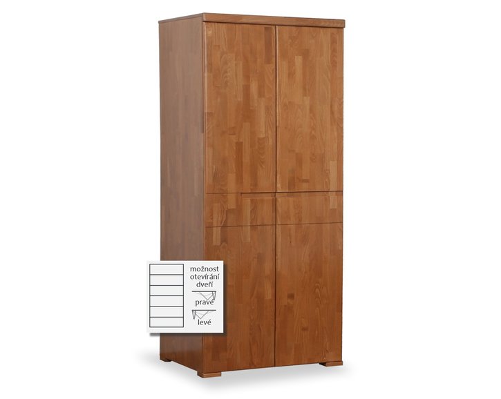 Šatní skříň - policová F155, masiv buk