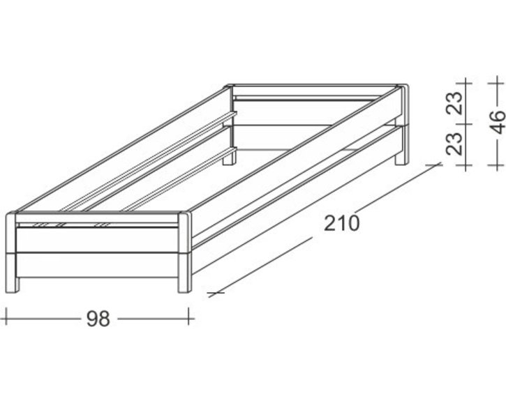 Rozkládací postel KONNY 90x200, masiv smrk Rozkládací postel KONNY 90x200, masiv smrk