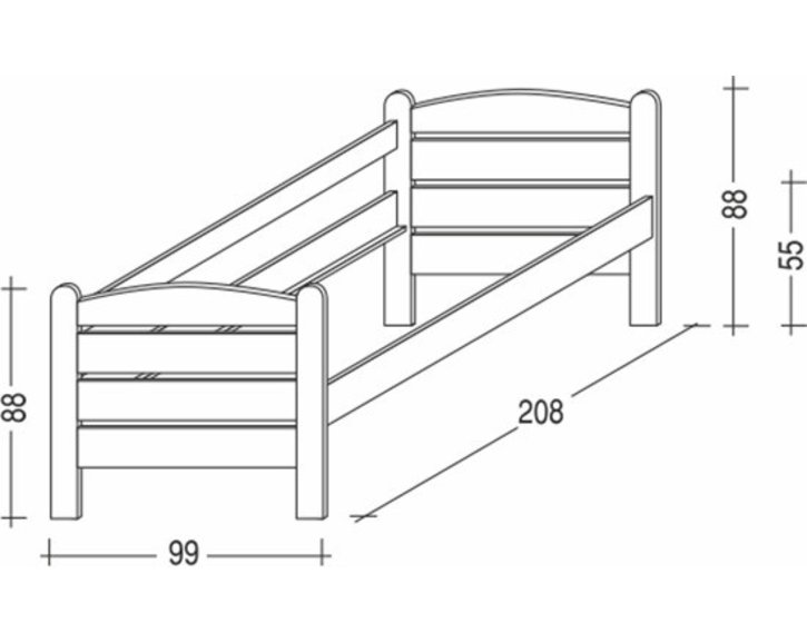 Postel z masivu Thorsten-Pečovatelská, 90x200, masiv smrk Postel z masivu Thorsten-Pečovatelská, 90x200, masiv smrk