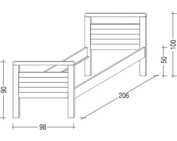 Postel z masivu Theo I. -Pečovatelská, 90x200, masiv smrk Postel z masivu Theo I. -Pečovatelská, 90x200, masiv smrk