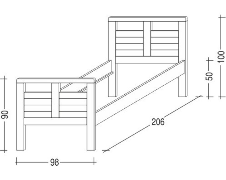 Postel z masivu Theo II. - Pečovatelská, 90x200, masiv smrk Postel z masivu Theo II. - Pečovatelská, 90x200, masiv smrk