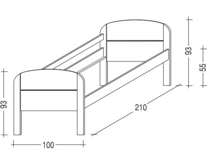 Postel z masivu Berghen-Pečovatelská, 90x200, masiv smrk Postel z masivu Berghen-Pečovatelská, 90x200, masiv smrk