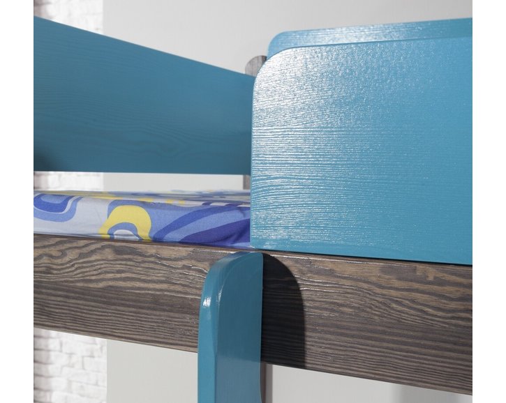 Dětská patrová postel se zábranou a úložným prostorem NATY2, masiv borovice Dětská patrová postel se zábranou a úložným prostorem NATY2, masiv borovice