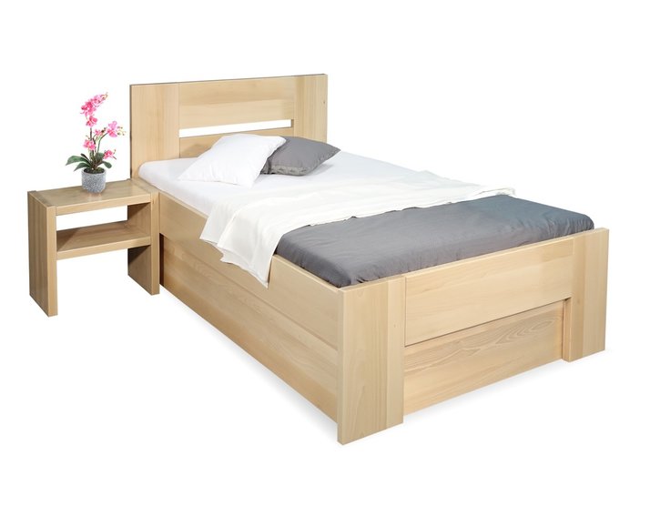 Zvýšená postel s úložným prostorem Matěj, 80x200, 90x200, masiv buk Zvýšená postel s úložným prostorem Matěj, 80x200, 90x200, masiv buk