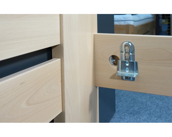 Zvýšená postel s úložným prostorem Matěj, 160x200, 180x200, masiv buk