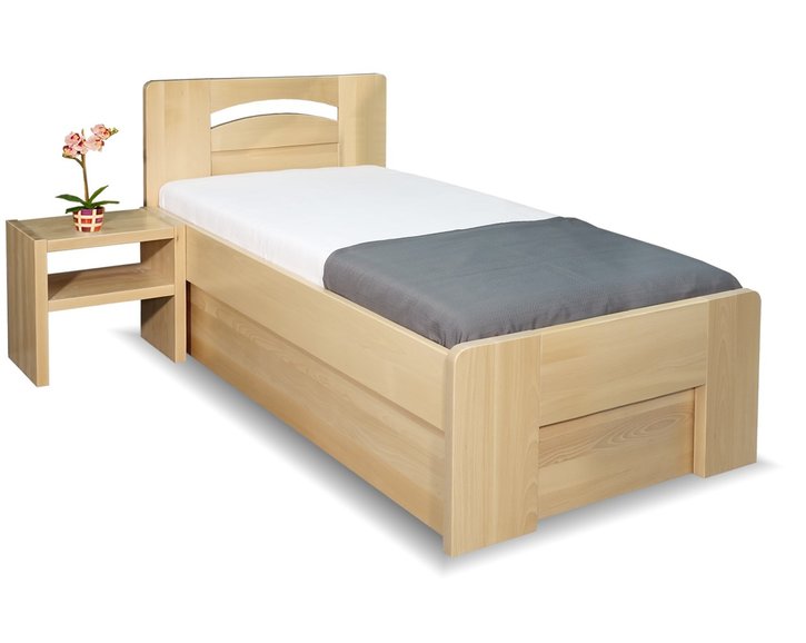 Zvýšená postel s úložným prostorem Riči, 80x200, 90x200, masiv buk Zvýšená postel s úložným prostorem Riči, 80x200, 90x200, masiv buk