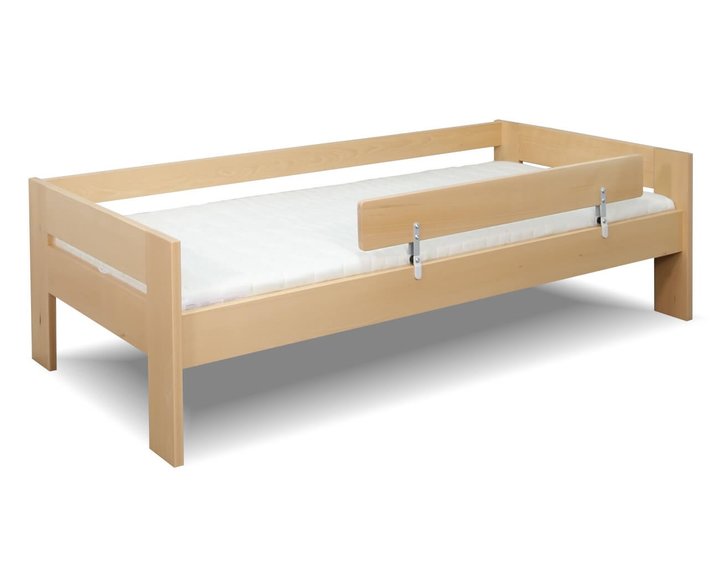 Postel se zábranou Lukáš, 80x200, 90x200, masiv buk Postel se zábranou Lukáš, 80x200, 90x200, masiv buk