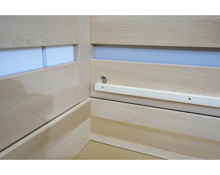 Postel s úložným prostorem Valentin-Levá, 120x200 cm, masiv buk