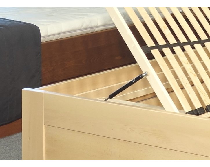 Zvýšená postel s úložným prostorem Rita, 90x200, 80x200, masiv buk
