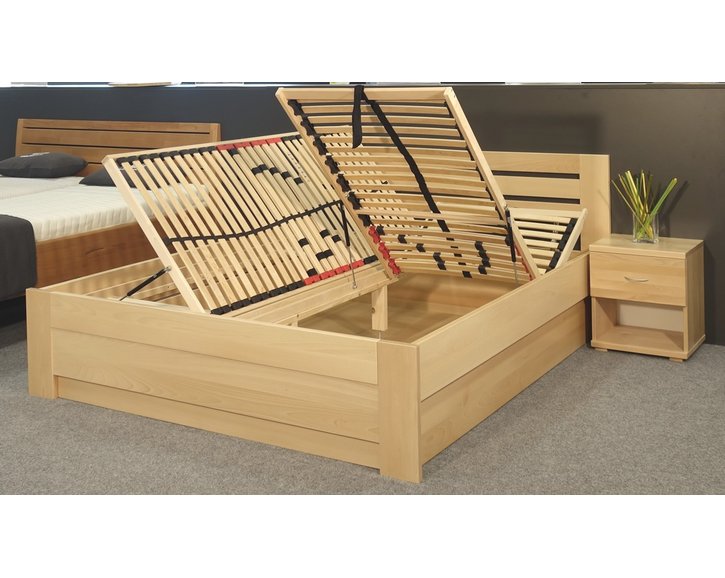 Zvýšená postel s úložným prostorem Rita, 160x200, 180x200, masiv buk Zvýšená postel s úložným prostorem Rita, 160x200, 180x200, masiv buk