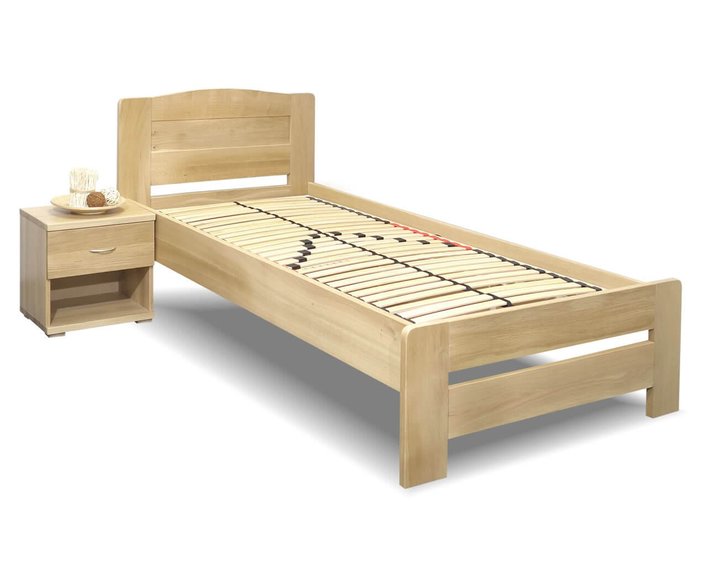 Dřevěná postel jednolůžko Justina, masiv dub