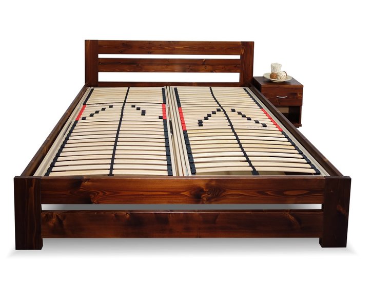 Dřevěná postel s rošty Berni, 160x200, 180x200, masiv smrk Dřevěná postel s rošty Berni, 160x200, 180x200, masiv smrk