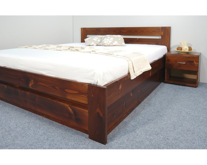 Postel z masivu s úložným prostorem Berni, 160x200, 180x200, masiv smrk Postel z masivu s úložným prostorem Berni, 160x200, 180x200, masiv smrk