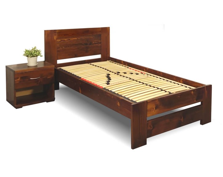 Jednolůžková postel s roštem Jirka, 80x200, 90x200, masiv smrk Jednolůžková postel s roštem Jirka, 80x200, 90x200, masiv smrk