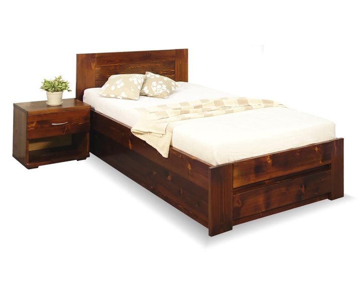 Jednolůžková postel s úložným prostorem Jirka, 80x200, 90x200, masiv smrk Jednolůžková postel s úložným prostorem Jirka, 80x200, 90x200, masiv smrk