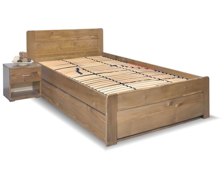 Postel s úložným prostorem Mark, 120x200, masiv smrk Postel s úložným prostorem Mark, 120x200, masiv smrk