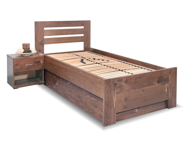 Zvýšená postel s úložným prostorem Rita, 80x200, 90x200, masiv smrk Zvýšená postel s úložným prostorem Rita, 80x200, 90x200, masiv smrk