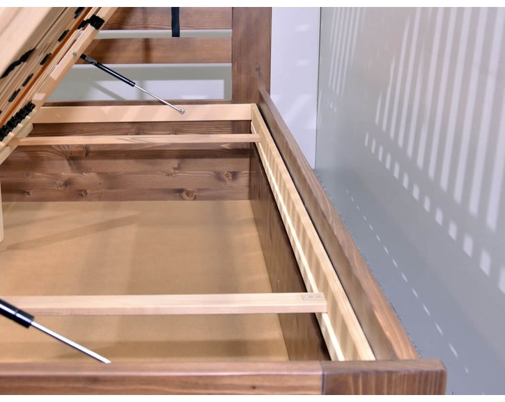 Zvýšená postel s úložným prostorem Rita, 80x200, 90x200, masiv smrk Zvýšená postel s úložným prostorem Rita, 80x200, 90x200, masiv smrk