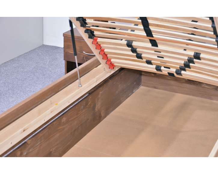 Zvýšená postel s úložným prostorem Rita, 80x200, 90x200, masiv smrk Zvýšená postel s úložným prostorem Rita, 80x200, 90x200, masiv smrk