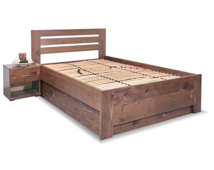 Zvýšená postel s úložným prostorem Rita, 120x200, masiv smrk Zvýšená postel s úložným prostorem Rita, 120x200, masiv smrk