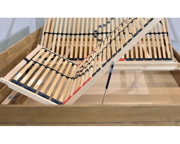 Postel dvoulůžko s úložným prostorem MARK, masiv smrk